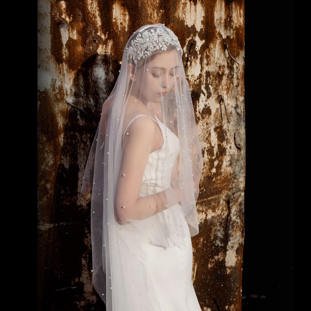 Wedding Photography Decoration Bride Wedding Veils Women Bridal Veils Wedding Accessories Pearl