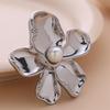 Coco Style Pearl Flower Lapel Pin Brooch - Elegant Alloy Corsage Accessory