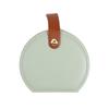 Portable Semi-Circular Small Travel Jewelry Case for Women Compact Top Handle Ring Necklace Earring Organizer Box