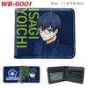 Blue Lock Anime Wallet Colorful Print Bi-fold PU Leather Purse Cartoon Card Holder for Students