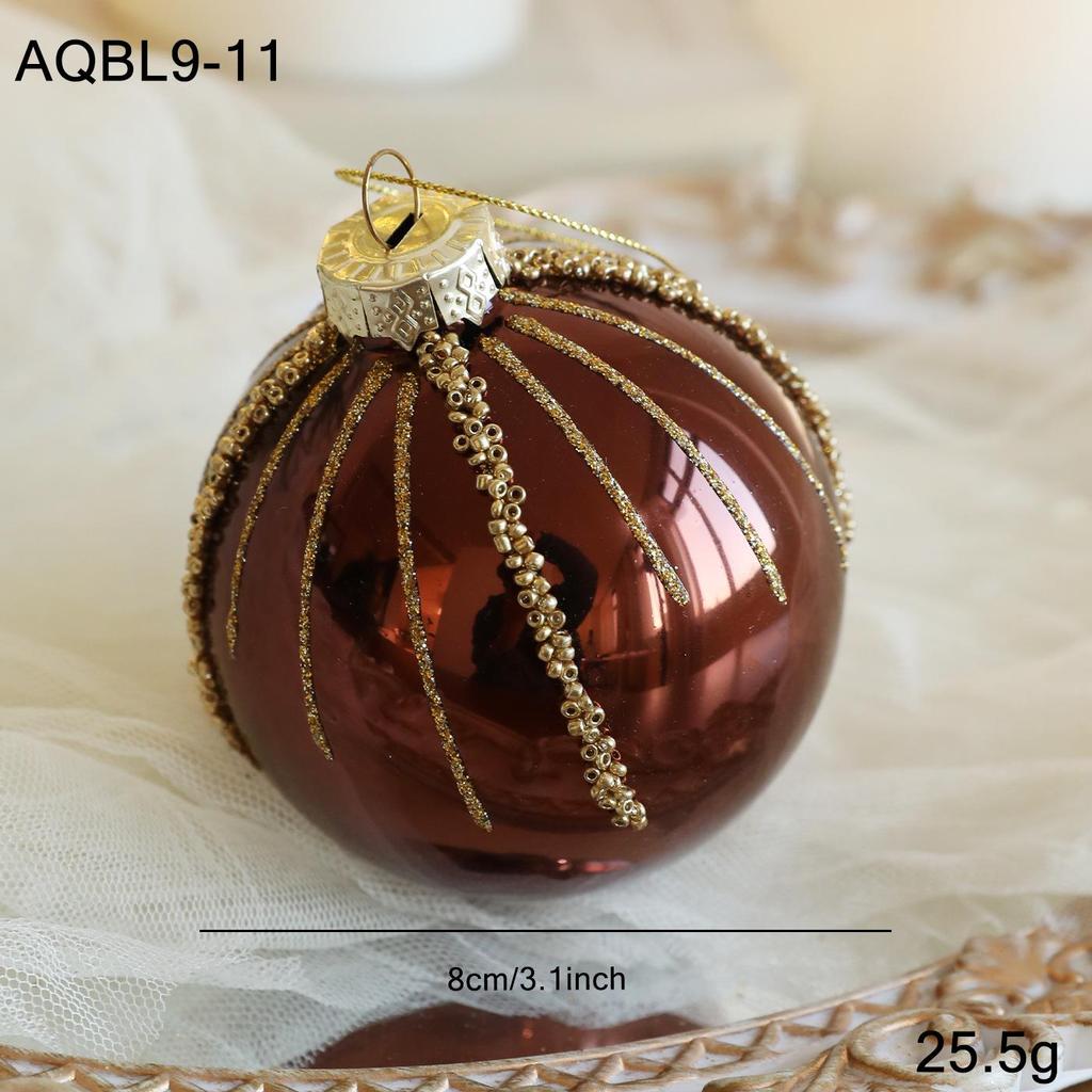 8CM Multicolor Glass Ball Ornament for Christmas Tree Decoration