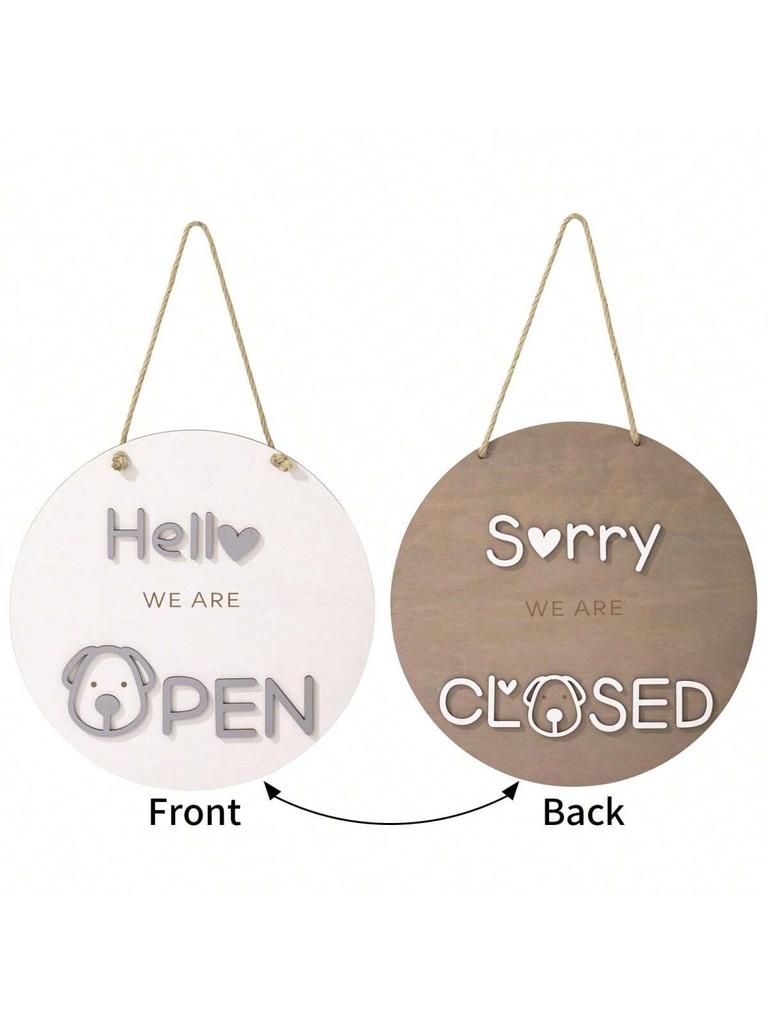 1 kus 3D oboustranné cedule otevřeno zavřeno pro podnikání, personalizovaná zakázková dřevěná cedule