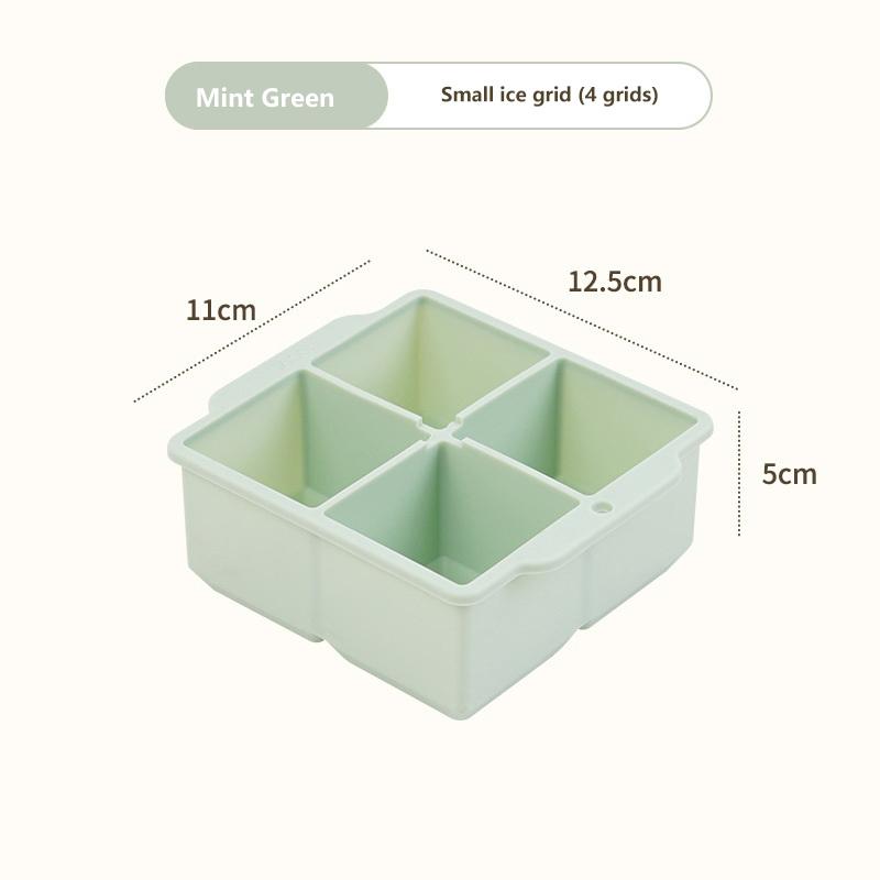 4/6/8 Grid Ice Cube Tray Silicone Ice Cube Moulds  Pot Base Packaging Box With/Without Lids Reusable Square Ice Cube Mould