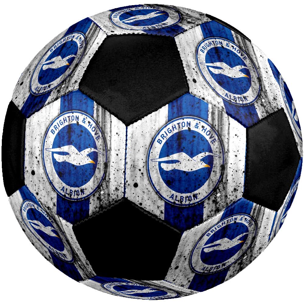 Pallone da Calcio Brighton & Hove Albion Colorato Per Tutte le Età Cucito a Macchina PVC Pronto per la Competizione Resistente Alto Rimbalzo.TAGLIA5
