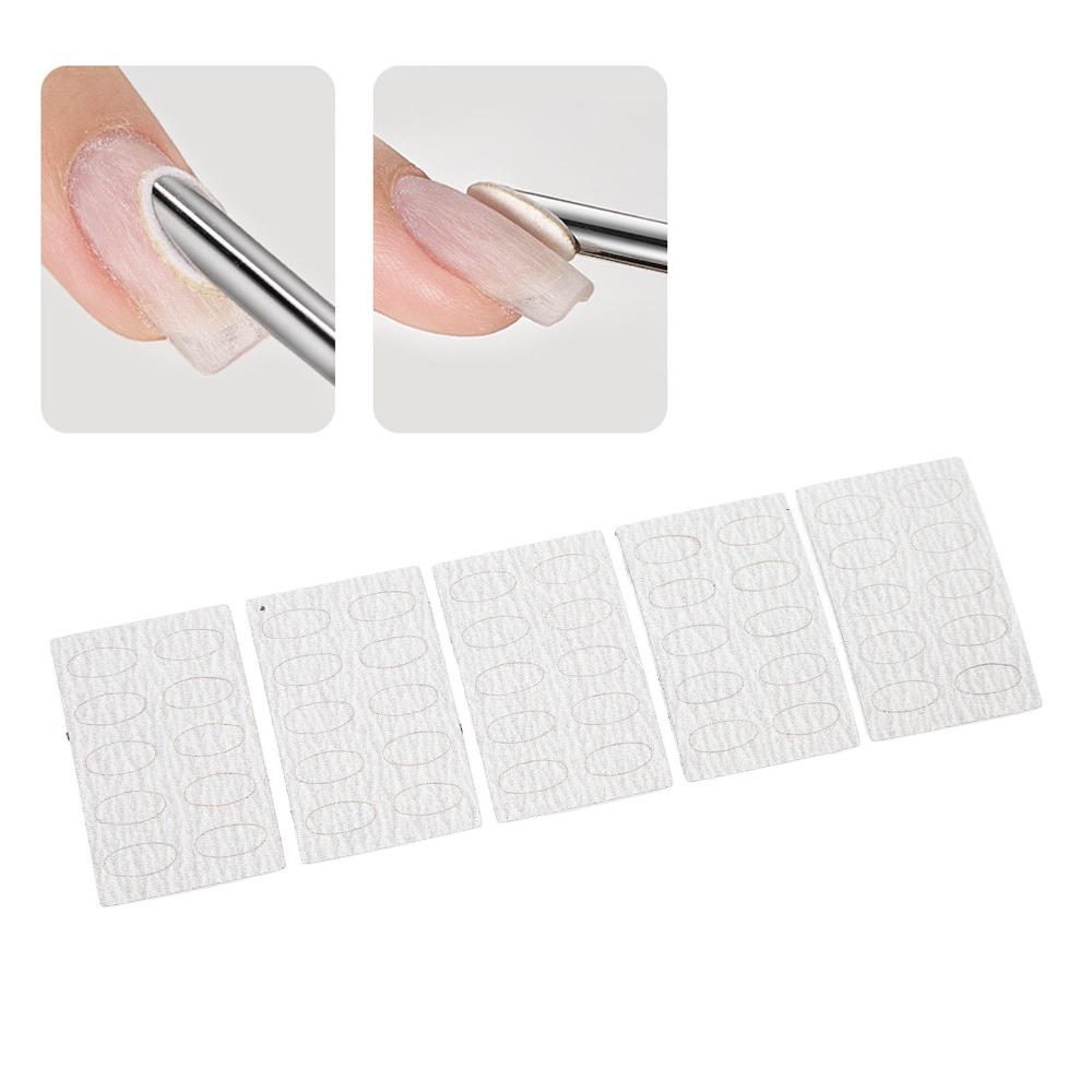 50pcs Disposable Nail Sandpaper Sheets Self Adhesive Nail Pre Polishing Paper Salon Use