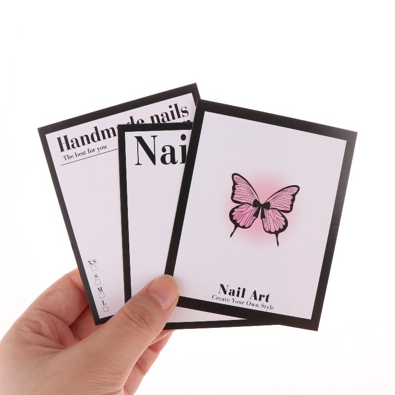 20 Folhas Unhas Postiças Pressionáveis Fundo Cartão Borboleta Adereço para Foto Feito à Mão Dicas de Arte para Unhas Postiças Exibição Cartão de Apresentação Ferramentas de Manicure