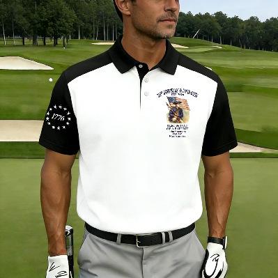 2026 New Men's American Flag 3D Printed Polo Shirt Summer Casual Short Sleeve Lapel Business Sports Top