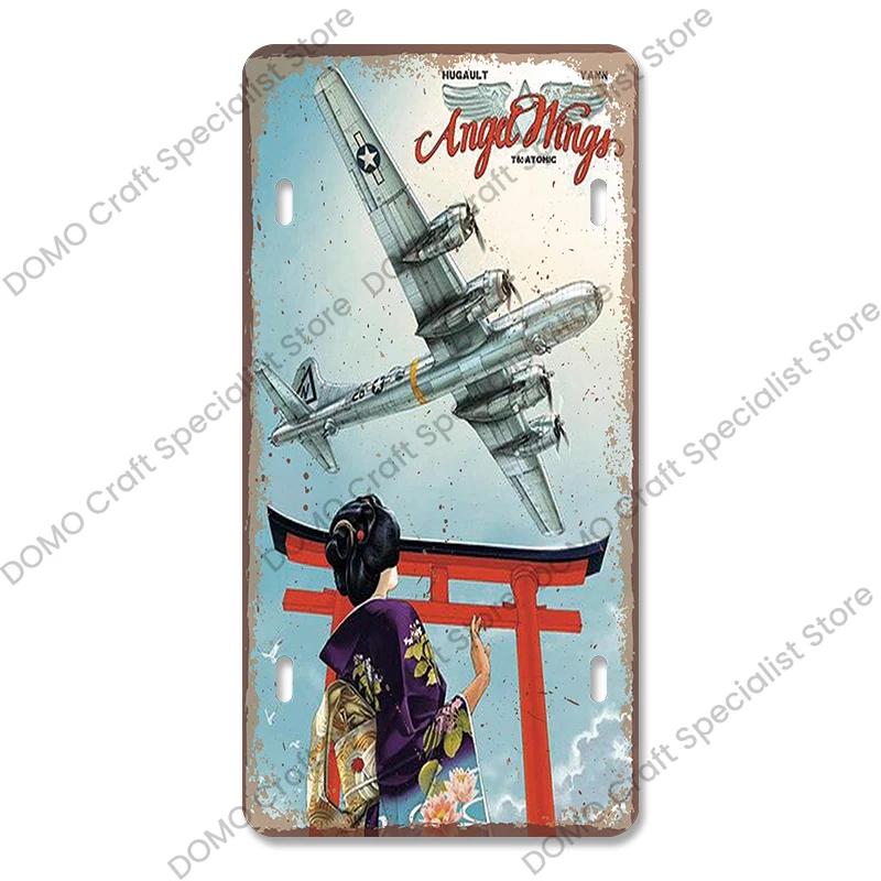 Air Races Metal Plate Tin Signs Retro Top Gun Airplane Metal Poster Garage Club Bar Home Wall Decoration 15x30cm