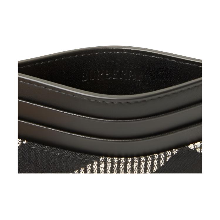Burberry Decorative Jacquard Fine Wool Check Four Card Slot Cotton Card Holder Men Card Holder Black White 80895081