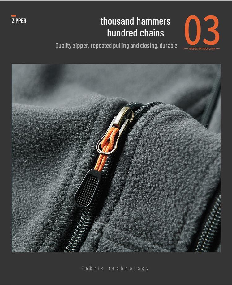2024 Men's Autumn Fleece Vest Outdoor Sports Hoodie Jacket