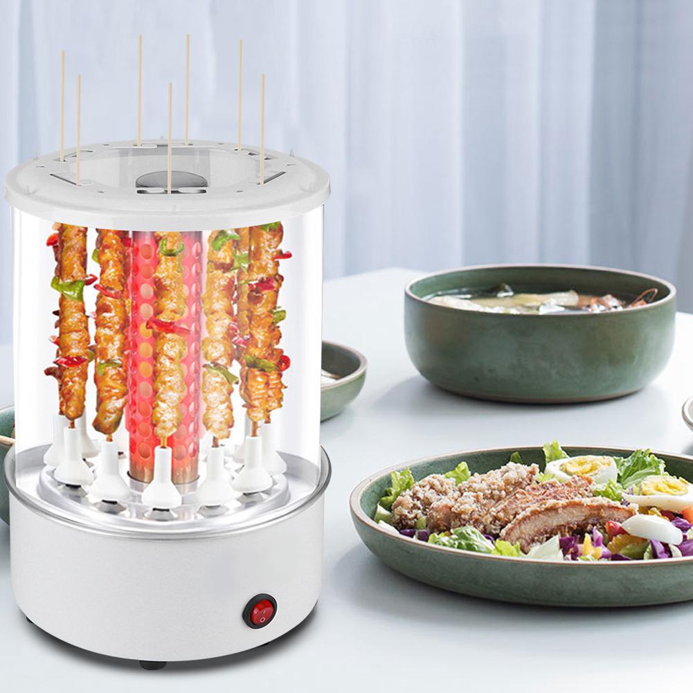 Electric Barbecue Grill Household Infrared Fast Rotating Oven with AntiScald Gloves  (White )