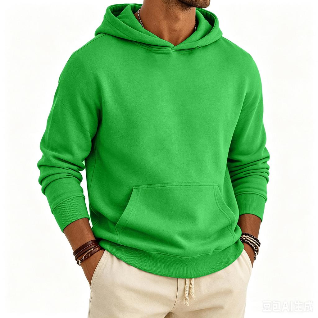 Men's Oversized Drop Shoulder Hoodie with Long Sleeve Pullover for Fall