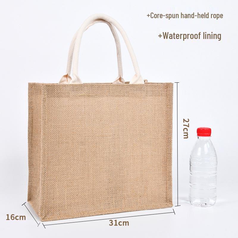 Custom DIY Hand-Painted Jute Burlap Tote Bag by MUJI
