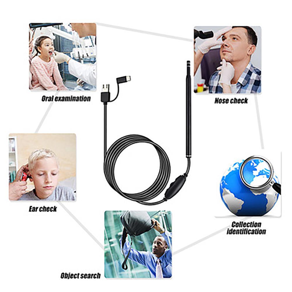 200W Pixels Mini Otoscope IP67 Waterproof Inspection Camera with Light with 6 LED Lights Ear Endoscope Camera 2-in-1 Interface Android Phones and Computers Only,3.9mm 200W Pixels Mini Otoscope IP67 Waterproof Inspection Camera with Light with 6 LED Lights Ear Endoscope Camera 2-in-1 Interface Android Phones and Computers Only,3.9mm