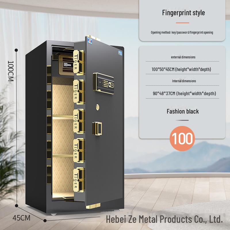 Tiger Brand All-Steel Fingerprint Safe for Home/Office - Anti-Theft Small Safe Deposit Box