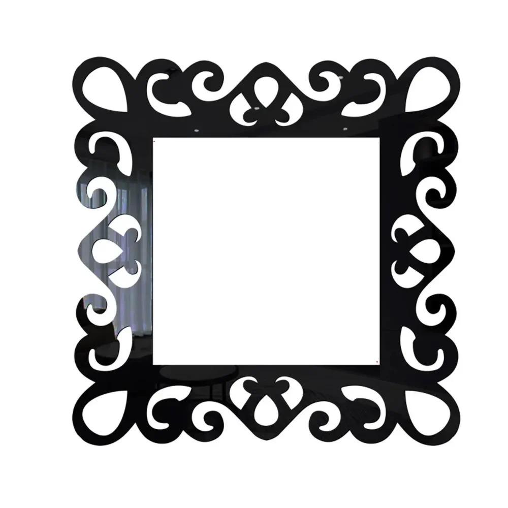 4pcs/set 88mmX88mm Mirror Edge Light Switch Cover Wall Stickers Surround Socket Frame Wall Sticker DIY Office Home Decoration
