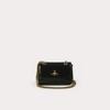 Shiny Leather Small Chain Bag Black Imported Directly From Vivienne Westwood