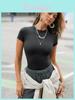 Girl T Shirt With Thick French Knit Ribbing For Streetwear Fashion