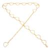 Waist Chain Belt Metal Shiny Rhinestones Golden Love No Allergies All Match Gold Chain Belt for Shorts Suits Shirts