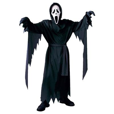 MUXIU Grim Reaper Cosplay Costume for Includes and Halloween Skeleton Horror Costume Perfect for School and Unisex Kids, Cloak, Mask, Hood, Costume,