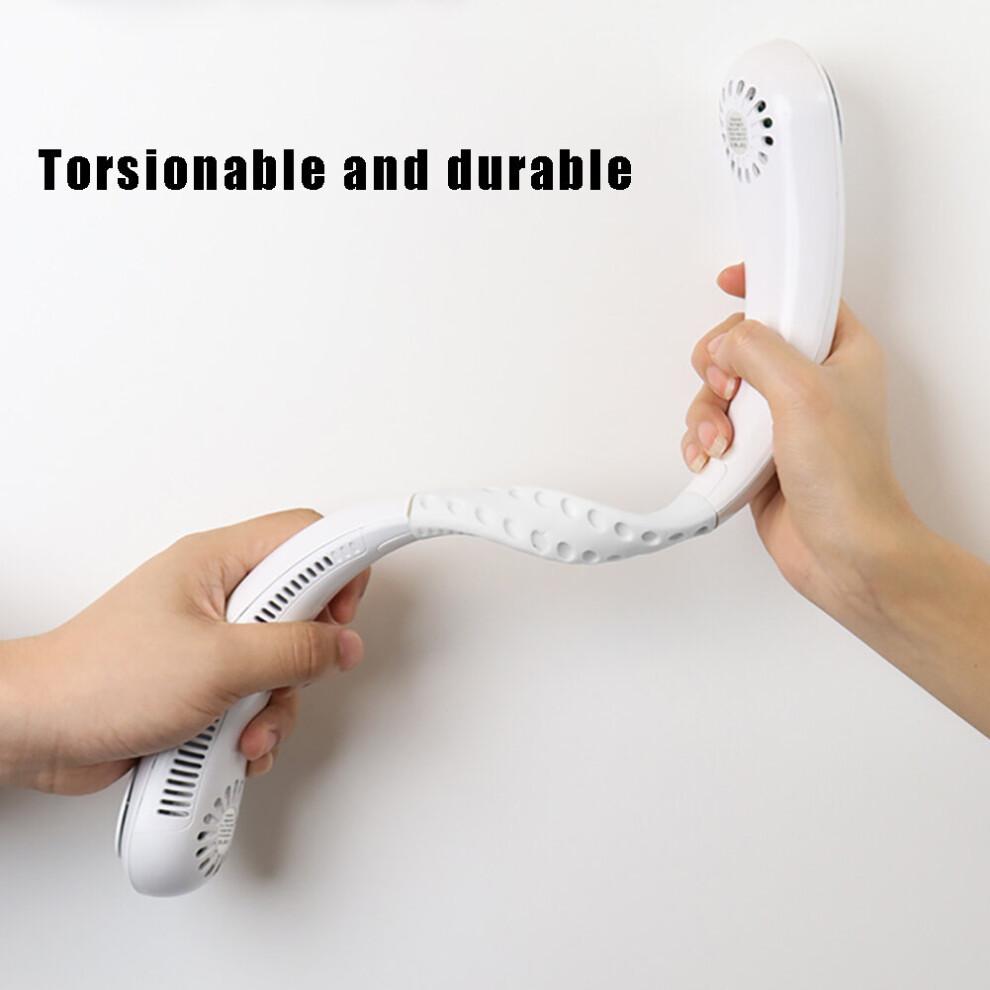 (green) Neck Fan, USB Rechargeable Fans Cooling Portable Fan Personal Hanging Neck Fan Cooling Wearable Neck Band Fan for Indoor and Outdoor