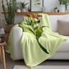 Soft Fleece Blanket with Elegant Floral Design Watercolor Flower Print Cozy Bed Blanket for Women Gift