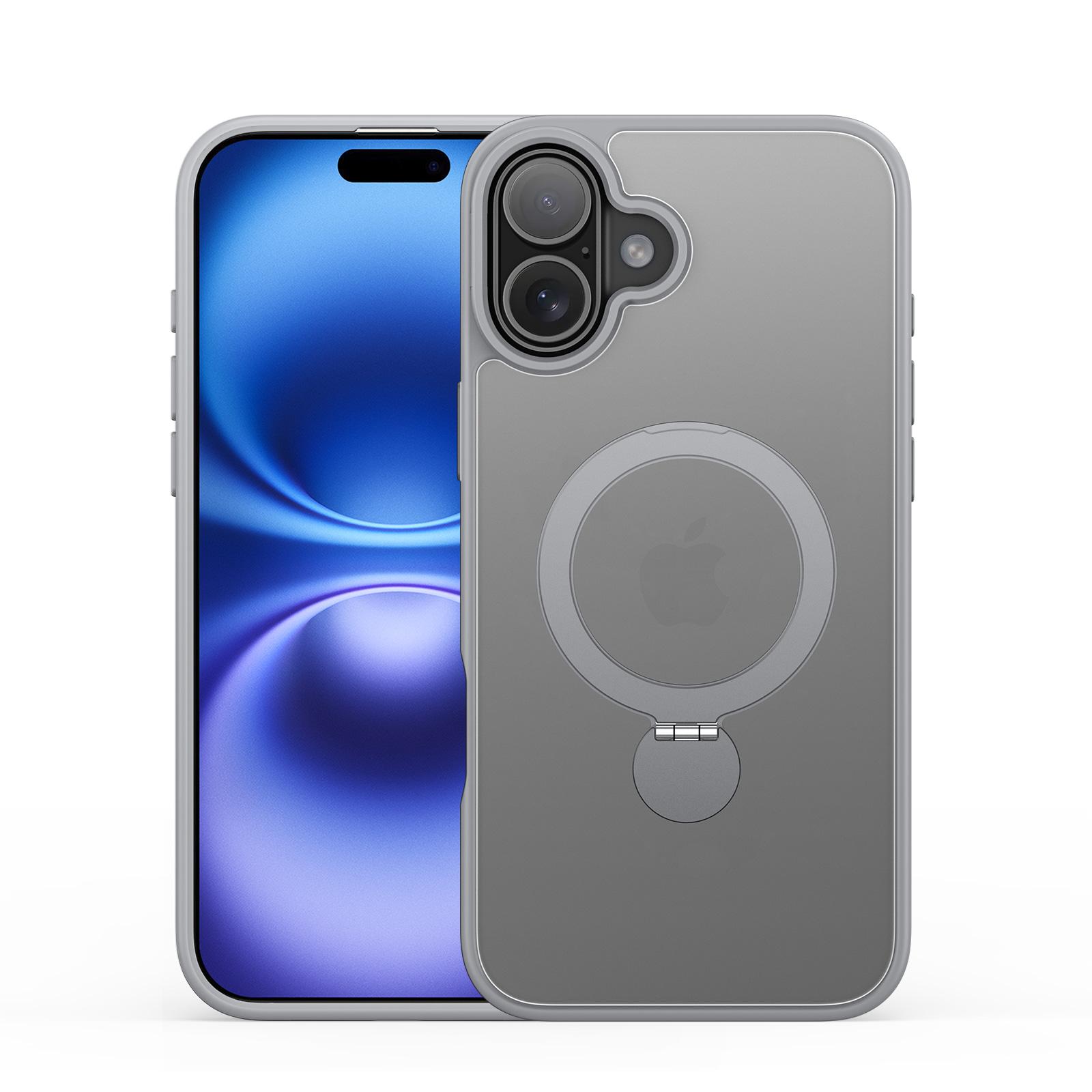 

For iPhone 16 Case DUX DUCIS Yind Series PC+TPU Phone Cover Compatible with MagSafe with Kickstand - Black