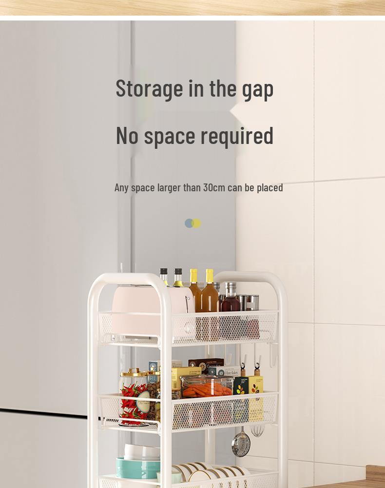 Multi-Layer Mobile Storage Rack for Kitchen, Bedroom, and Bathroom