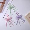 Heart Pearl Bow Key Ring Plaid Y2k Bag Pendant Ins Bowknot Keychain  Daily