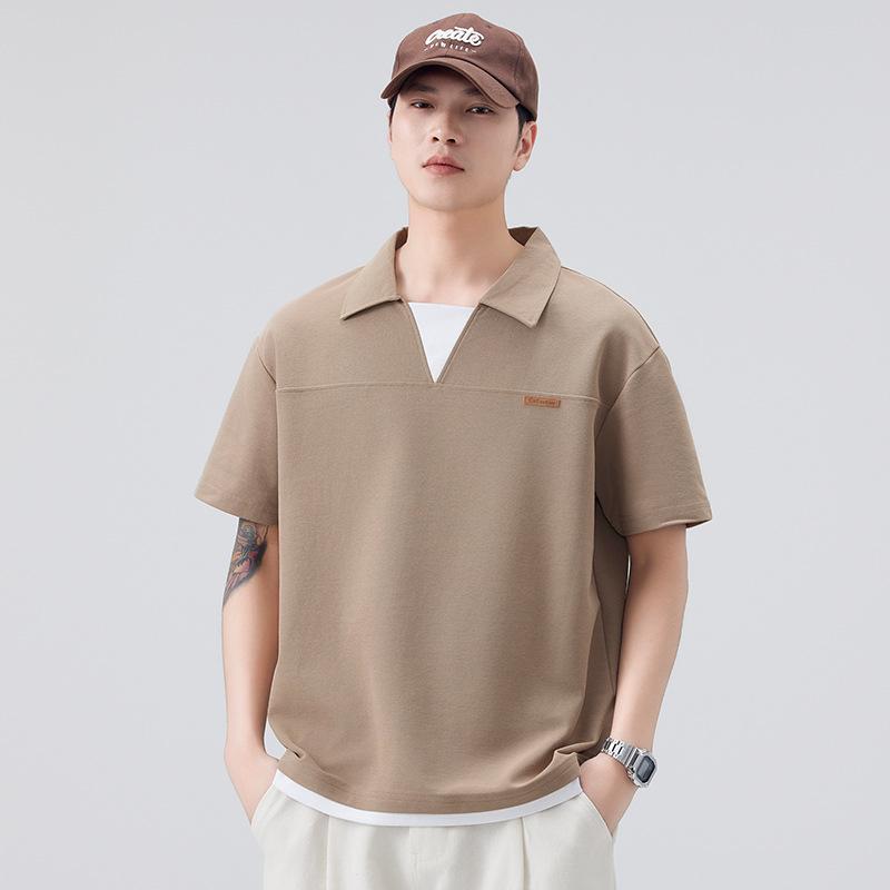 T-shirt a maniche corte in seta ghiacciata, T-shirt a maniche medie, Polo a righe con colletto, Capo superiore