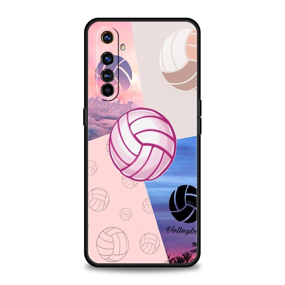 Soft TPU Case For Realme C67 C63 C55 C53 C25 C21 10 11 12 13 GT 2 3 5 Pro Plus 5G Shockproof Phone Cover Volleyball Painted Bags