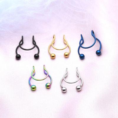 Stainless Steel No-Piercing U-Shaped Double Layer Nose Ring Clip