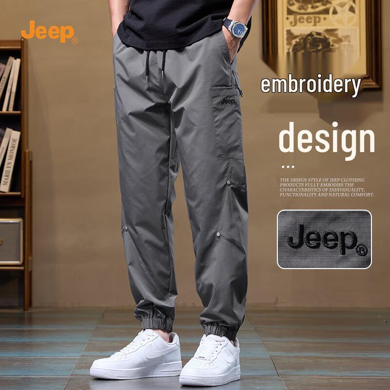 

JEEP Men s 2025 New American Style Thin Loose Fit Jogger Cargo Pants 3XL