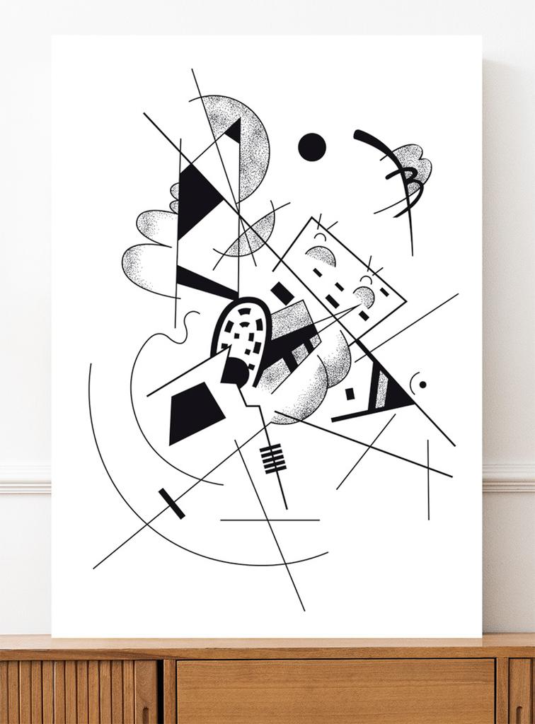 Poster Kandinsky Black and White Composition
