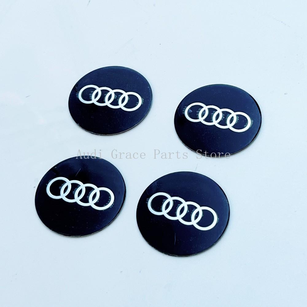 For Audi A34Pcs For Audi A1 A3 A4 A5 A6 A7 Q3 Q5 Q7 RS3 RS4 RS5 S3 S4 56mm Car Wheel Hub Cap Center Sticker Emblem Badge Decal Accessories