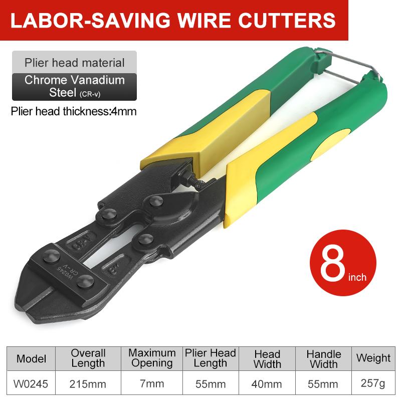 8" Mini-Bolzenschneider Federbelastet Klein Robust Drahtseilschneider Drahtschneider Bewehrungsschere Klemmen Werkzeuge