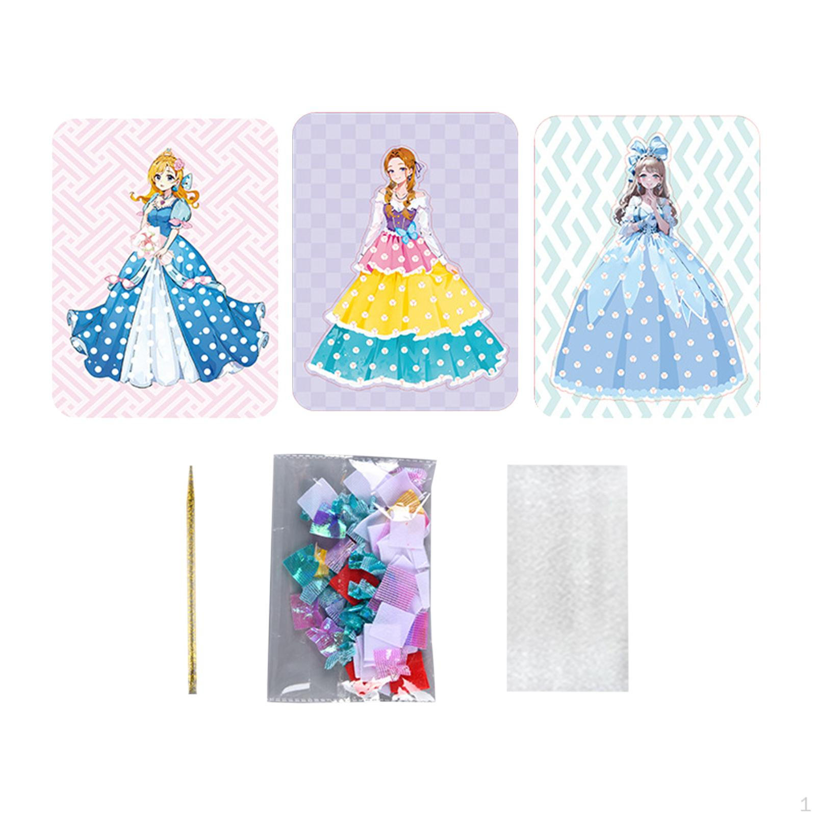 

DIY Painting Sticker Craft Toys Paper Kits Project Handmade Princess Dress up Activity Style C