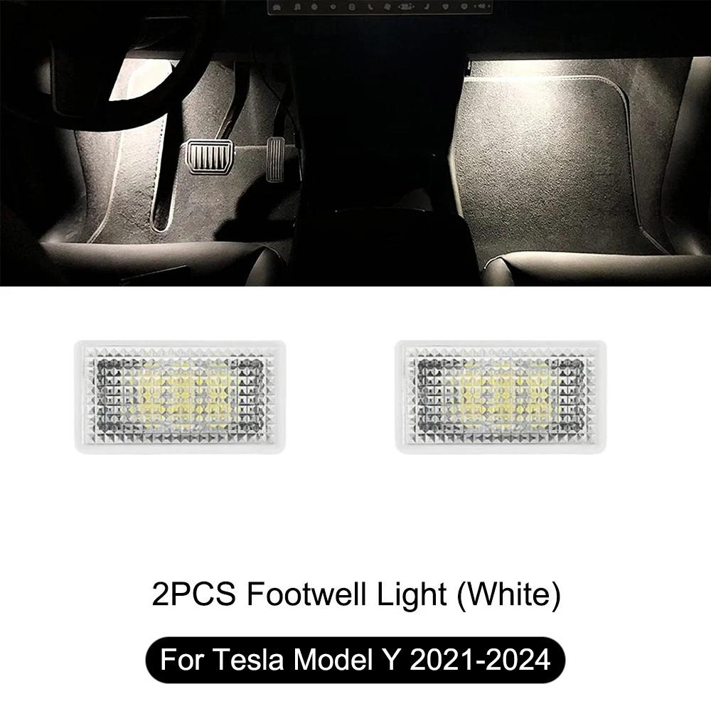 For Tesla Model Y -2024 LED Atmosphere Foot-Well Lights Ultra Bright Puddle Door Bulb Interior Lighting