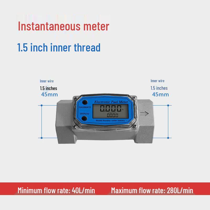 

Aokewen 1.5-inch Stainless Steel Digital Liquid Flow Meter