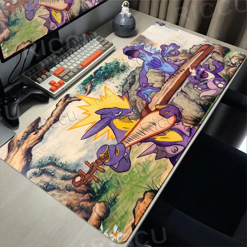 Anime Mouse Pads Colorful Gamer Cabinet Pokemon Toxtricity Style Carpet Anti-slip Rug PC Gaming Accessories Rubber LockEdge Mats