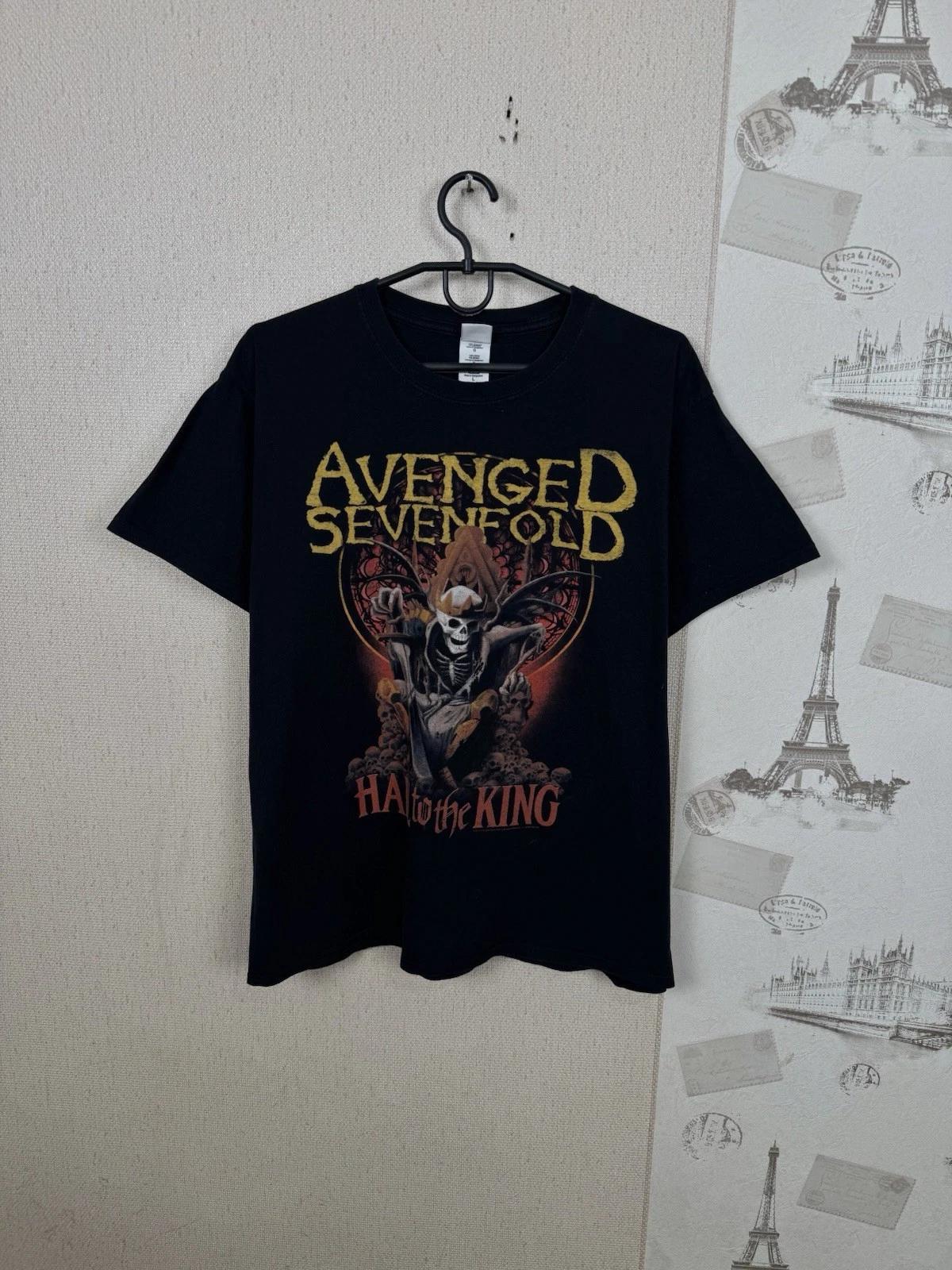 Avenged Sevenfold T shirt Black Metal Rock Band Hail to the King Sz L 2013 XL