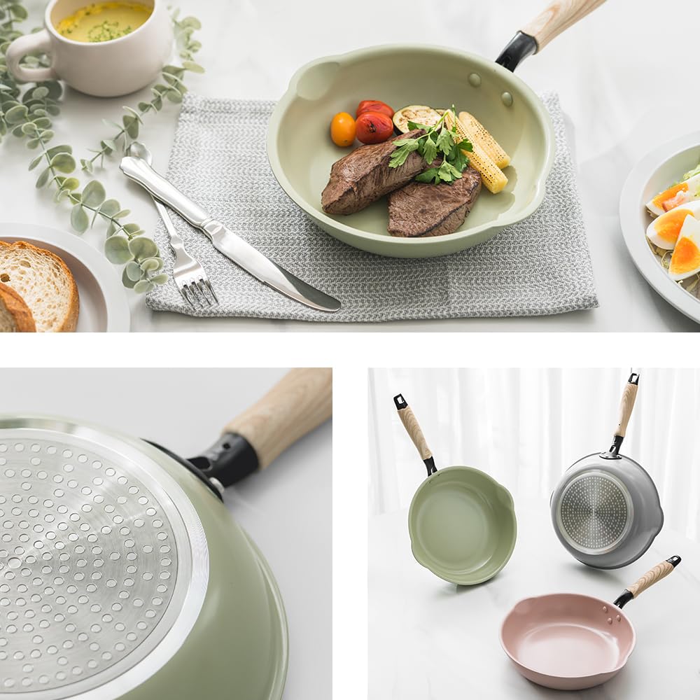 Takeda Corporation Pink 39 x x IH Compatible Ceramic Deep Frying Pan 20CM PI IHFFT20PI [Cooking/Frying Pan/IH Compatible] 23.4 7.2cm