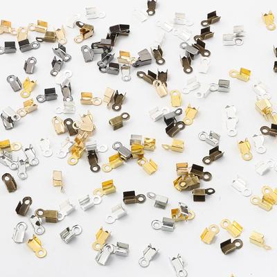 Ribbon Bead Connectors Popular Clasps High Quality Caps String Crimp For Jewelry Making Leather DIY Supplies Fold 200pcs/lot Cove Cord End Clip Tip