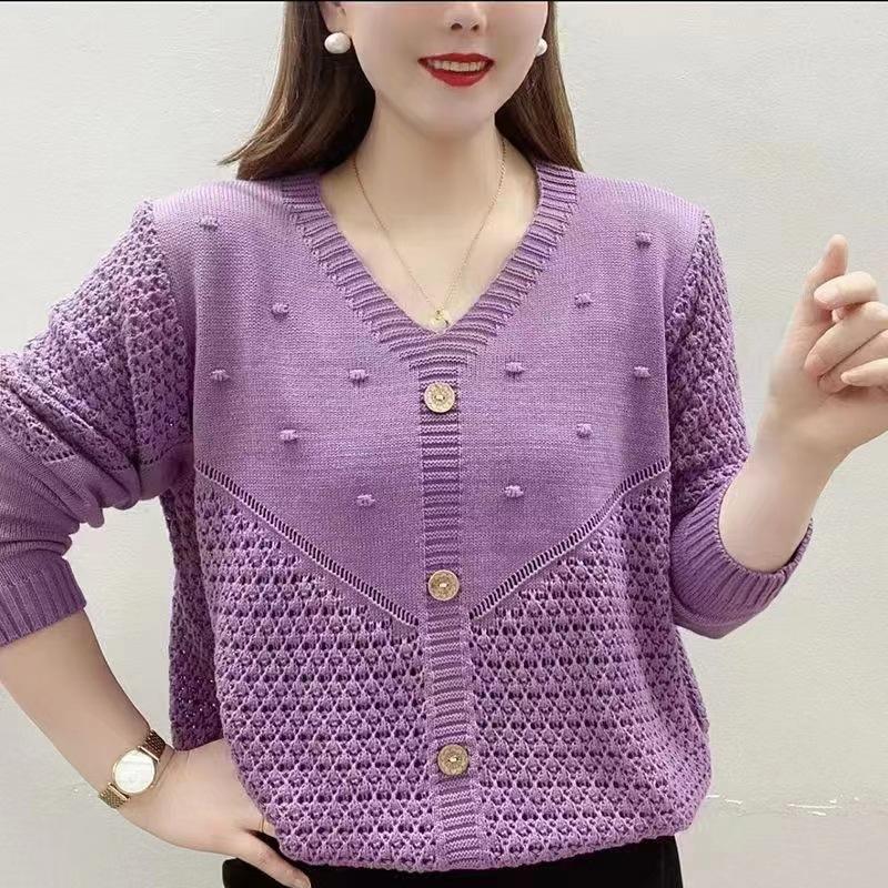 Dünner Strickpullover Lässiger Lockere Passform Polyesterfaser Teenager Mädchen Frühling Sommer Herbst Modischer Schlankmachender Überwurf