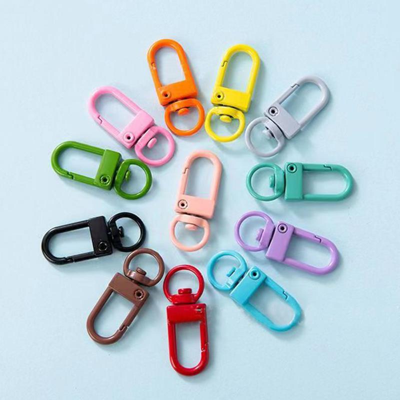 1Pcs Mix Candy Color Snap Rotating Lobster Clasp Hooks Metal Plated Diy Jewelry Making Accessories For Keychain Handbags