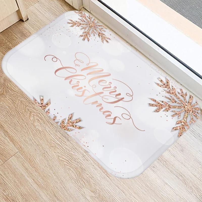

Merry Christmas Home Decor Entrance Mats Bathroom Mats Kitchen and Exit Non-slip Rug New Year s Gifts 40x60cm