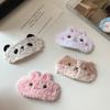 Cartoon Furry Kids Girl Hair Clip Funny Animal Panda Rabbit Bang Side Clip Plush Autumn Winter Girl Hair Pin Children Headwear