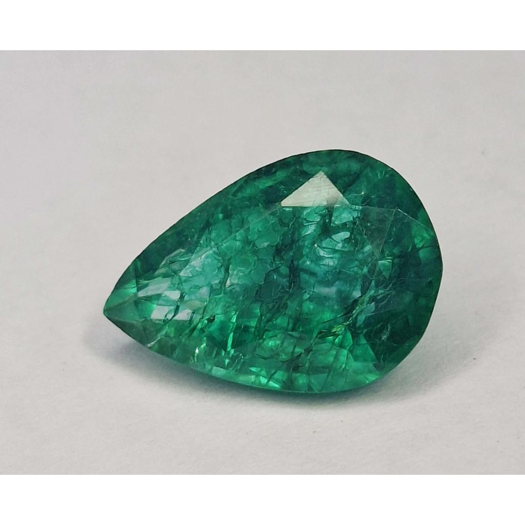 Natural Green Emerald Colombia 11-13 Ct Pear Cut Certified Stunning Gemstone