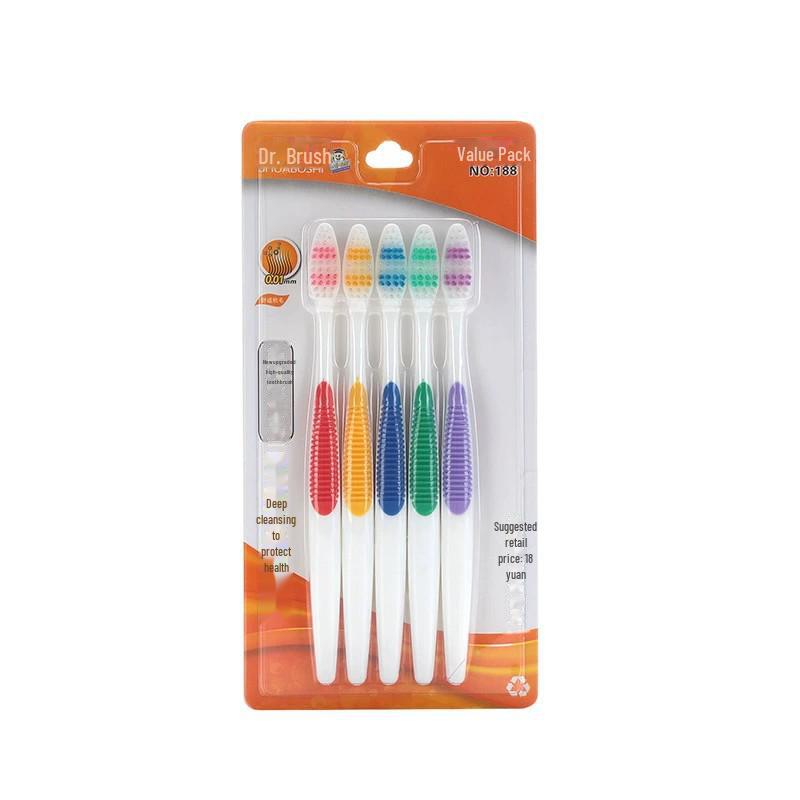 Doctor Brush Family Pack: Soft-Bristled Toothbrushes in Various Colors