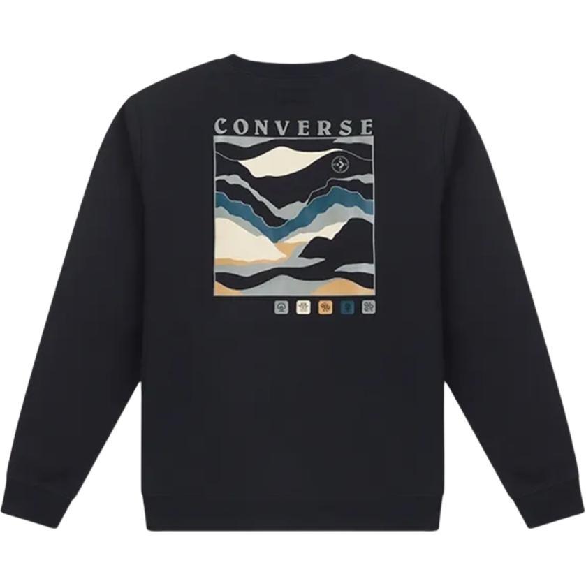 Converse Chuck Taylor All Star Winter Art Graphic Crew Sweatshirt Asia Sizing 'Black' Men's 10025632-A01
